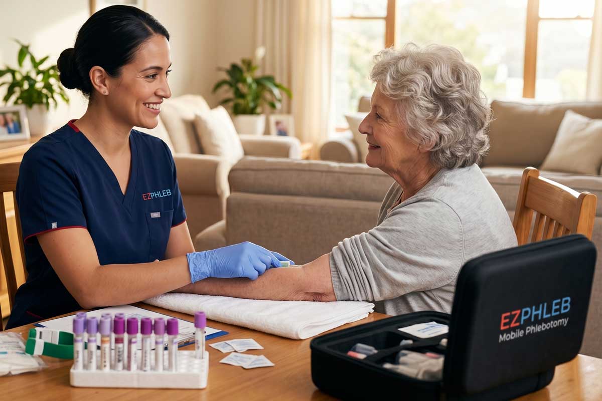 EZPHLEB Registered Phlebotomy Technician providing professional at-home blood draw service in Tampa Bay